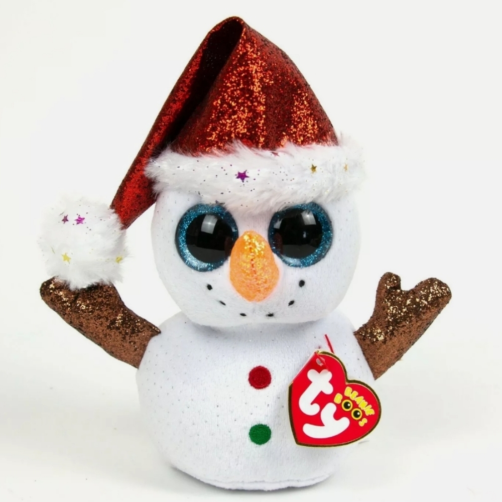 Ty Beanie Boos Flurry Snowman Christmas Holiday Plush 6" NWT